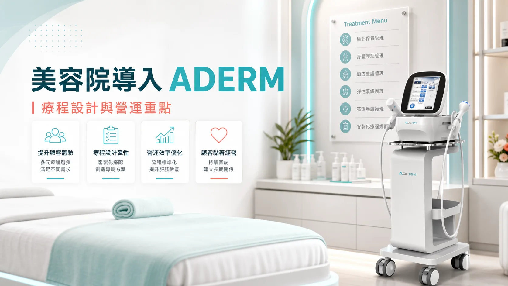 美容院導入 ADERM:療程 Menu、耗材衛生、售後護理與 SEO 策略