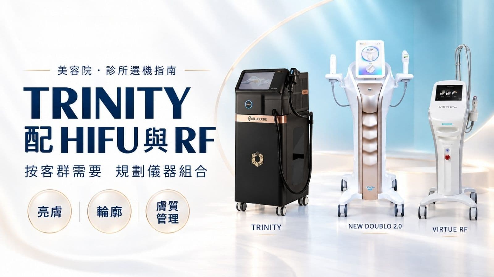 TRINITY配HIFU與RF:按客群需要,打造亮膚、緊緻與膚質管理方案