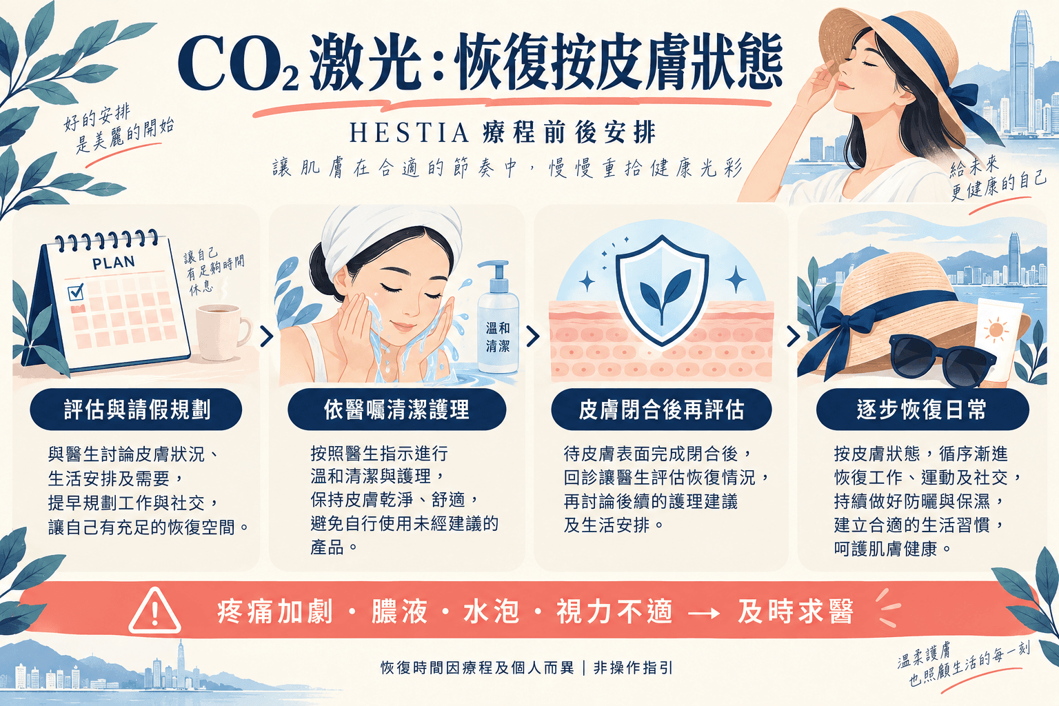 HESTIA CO₂ 激光恢復期:護理、化妝及返工安排